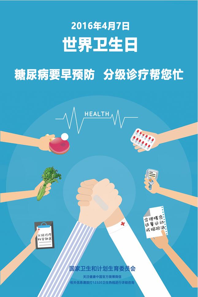 2016年世界卫生日宣传:认识糖尿病